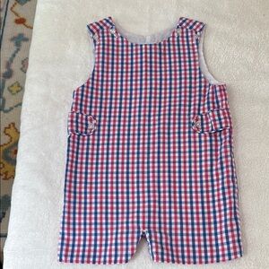Little English Red and Blue Romper